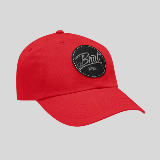 Brat LMX Chrome Script Women’s Dad Hat – Red