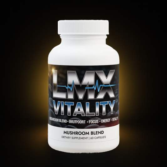 LMX Vitality Mushroom Blend Supplement (60 Capsules) – Daily Immune, Focus & Energy Support