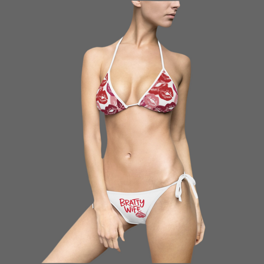 Bratty Wife Lip Print Bikini – Bold, Flirty, and Unapologetic