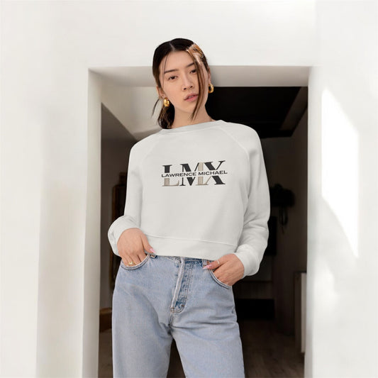 Stylish Women’s Cropped Fleece Pullover with LMX Design – Perfect for Casual Outings and Cozy Days
