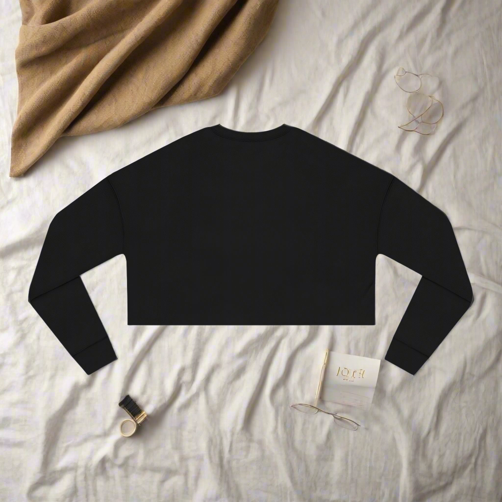 LMX Mirrored Logo Cropped Sweatshirt for Women | Premium Streetwear Long Sleeve Top