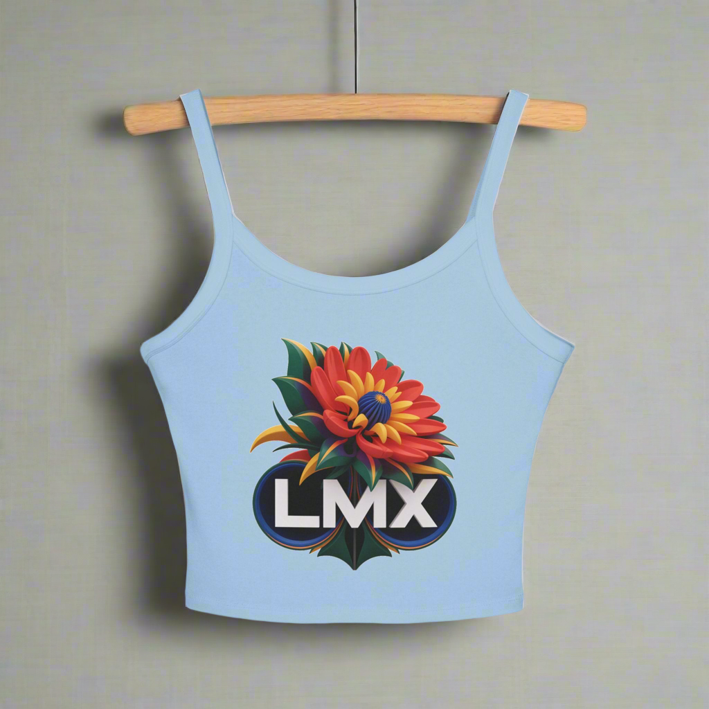 LMX Women’s Spaghetti Strap Tank Top with 3D Floral Design