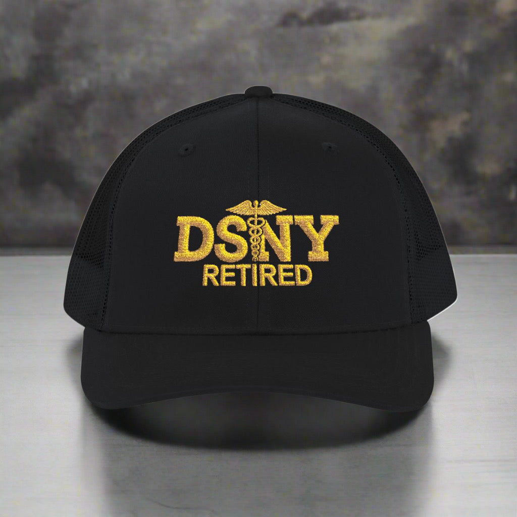 LMX “DSNY Retired” Snapback Trucker Cap – Embroidered Hat for New York City Sanitation Veterans | New York’s Strongest Apparel
