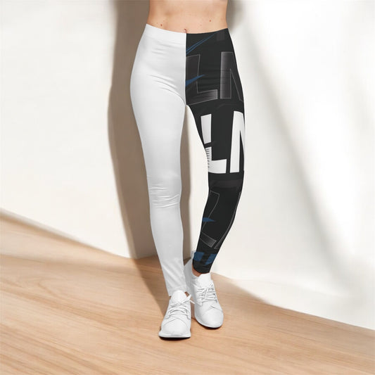 Stylish Women’s Casual Leggings – One-Leg LMX Wrap Print