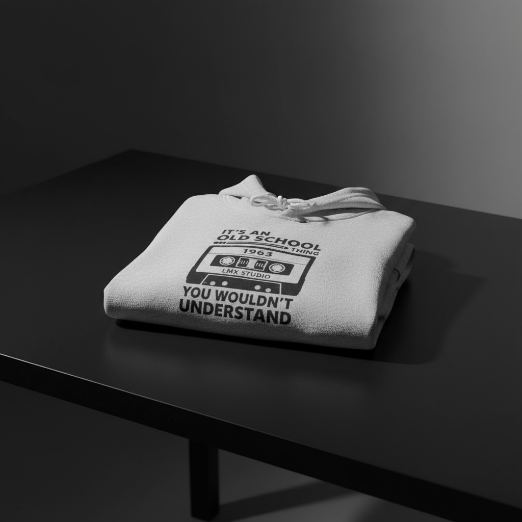 Old School Thing 1963 Cassette Hoodie by LMX Studio Retro Streetwear Pullover