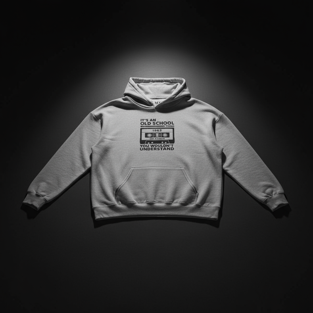 Old School Thing 1963 Cassette Hoodie by LMX Studio Retro Streetwear Pullover