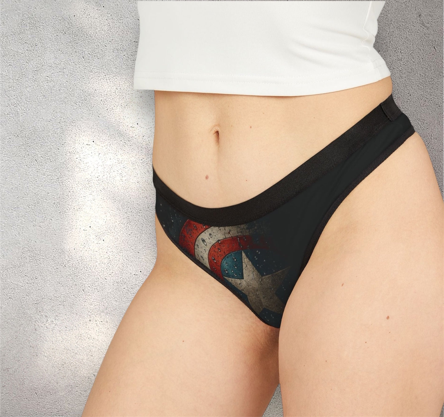 Shielded Desire  Red, White & Bold Thongs by LMX Designs