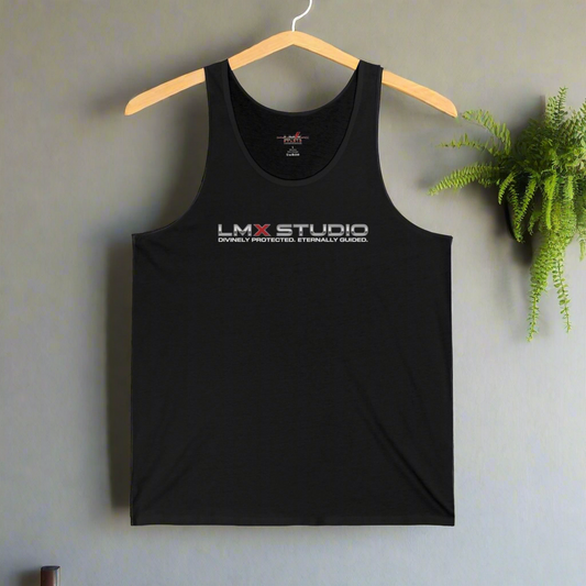 LMX Studio Tank Top 002 Black Sleeveless Shirt Built Different Divinely Protected