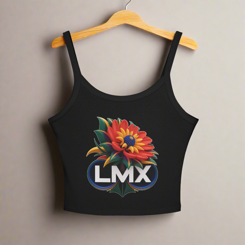 LMX Women’s Spaghetti Strap Tank Top with 3D Floral Design