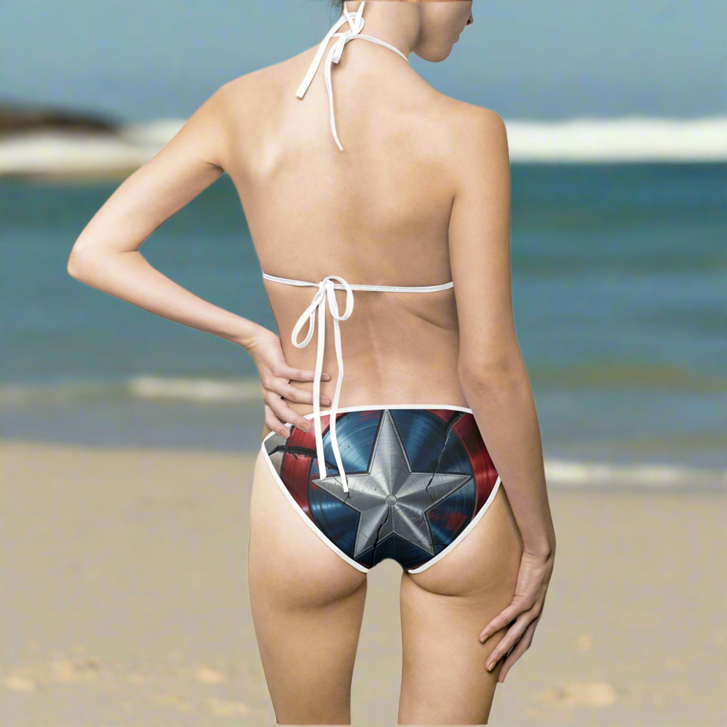 Captain America Shield Women’s Bikini Swimsuit – LMX Designs