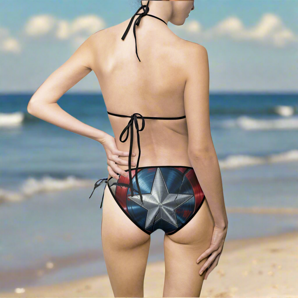 Captain America Shield Women’s Bikini Swimsuit – LMX Designs