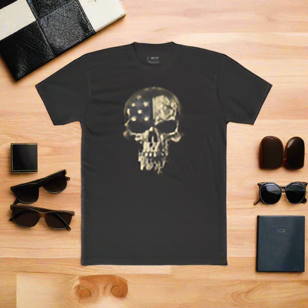 American Flag Skull Graphic T-Shirt – LMX Studio
