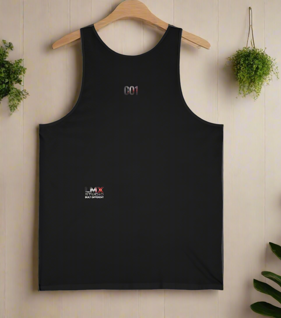LMX Studio™  BUILT DIFFERENT Mens  Tank Blackout Drop 001