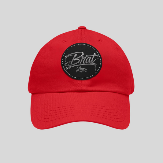 Brat LMX Chrome Script Women’s Dad Hat – Red