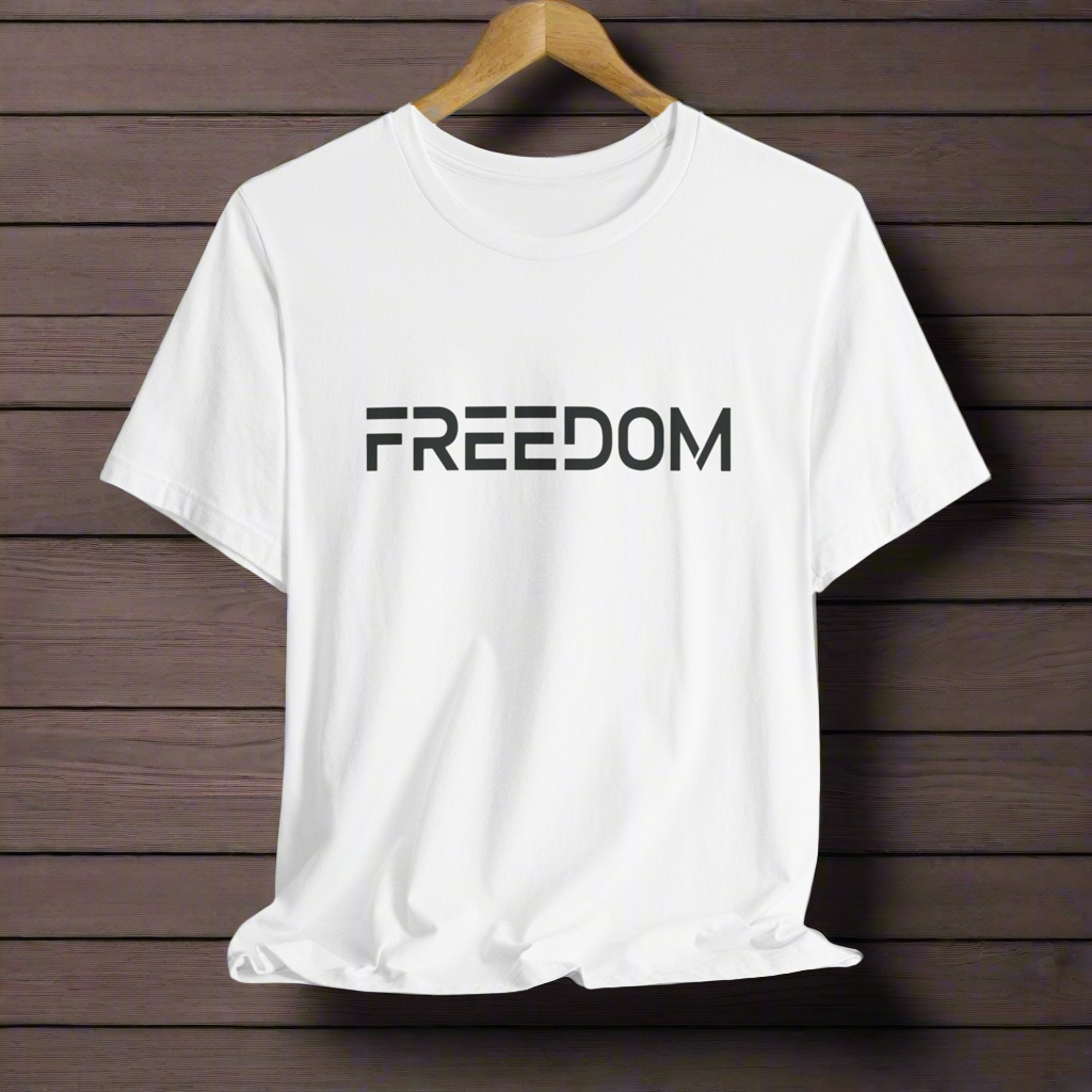 FREEDOM T-Shirt – Patriotic Red, White, Blue & Vintage White Collection | Premium Unisex Tee by LMX Studio
