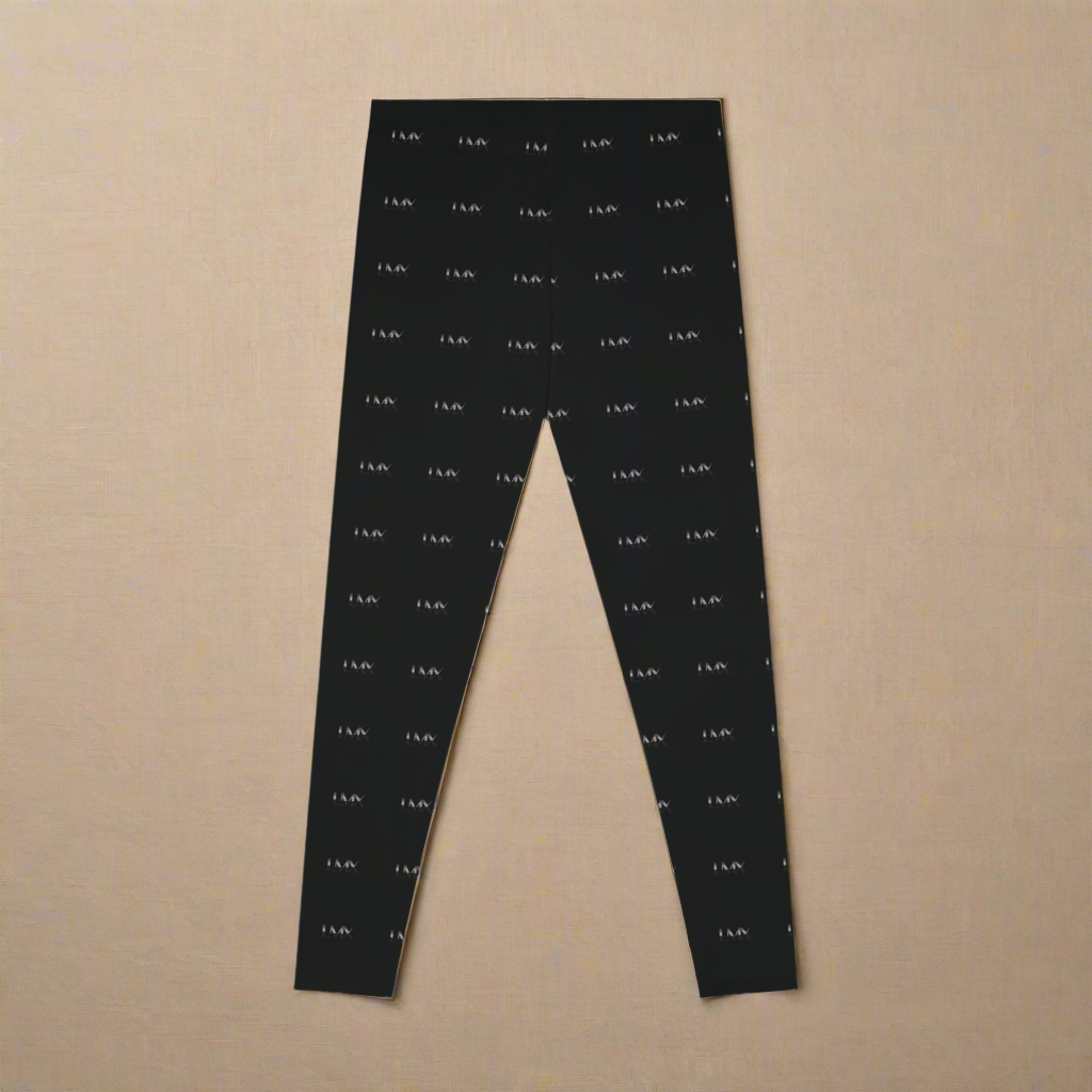 LMX All-Over Print Black Leggings – Elegance in Motion