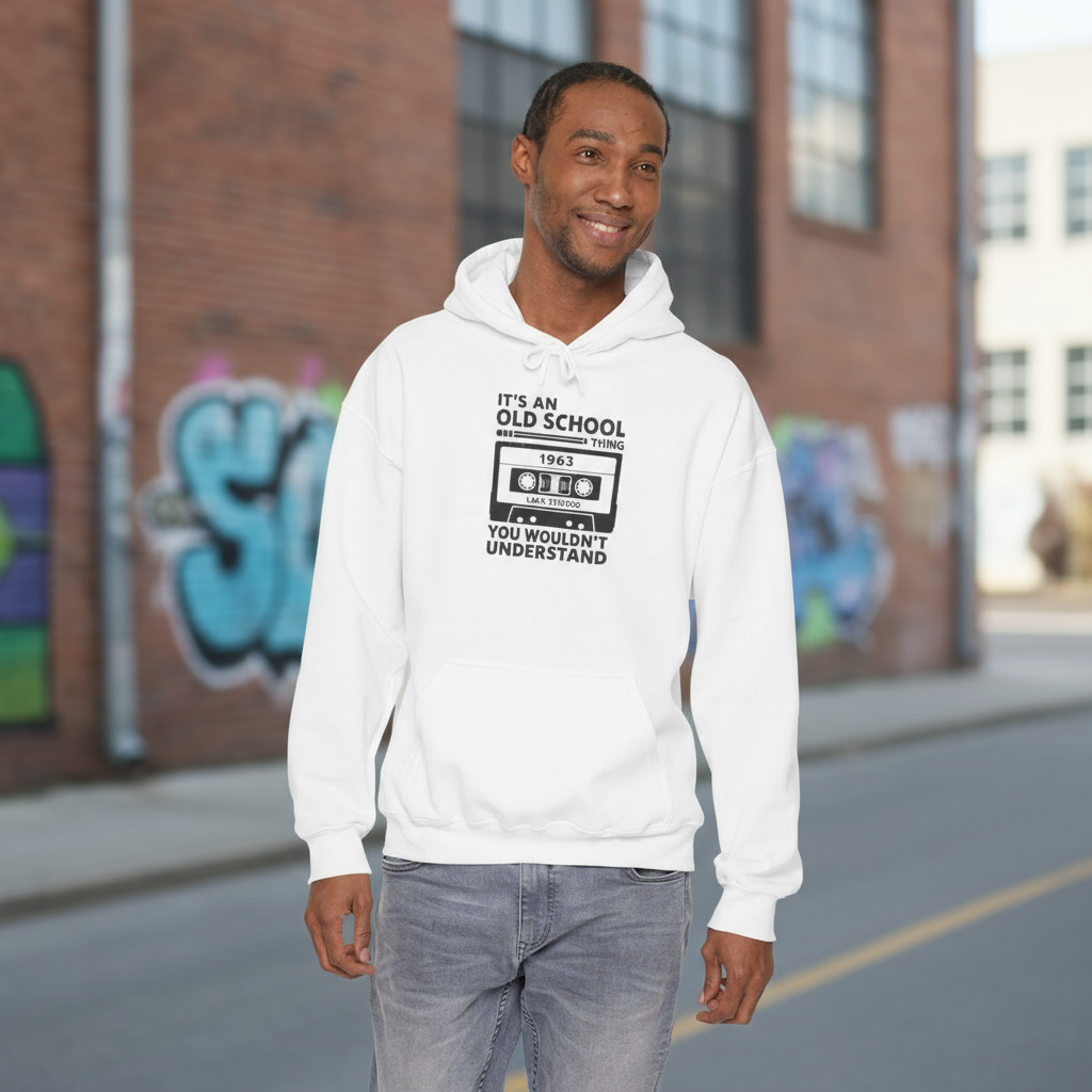 Old School Thing 1963 Cassette Hoodie by LMX Studio Retro Streetwear Pullover