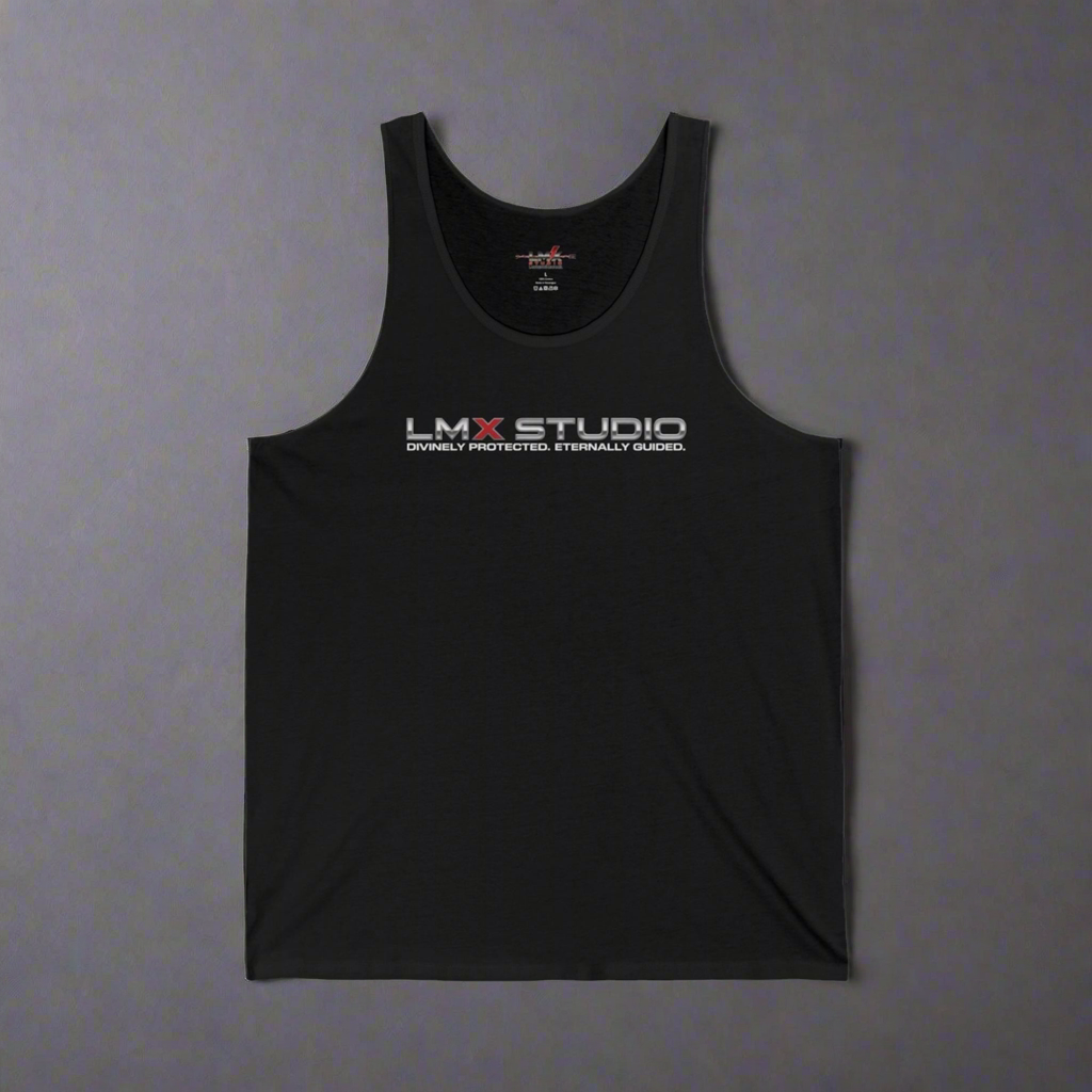 LMX Studio Tank Top 002 Black Sleeveless Shirt Built Different Divinely Protected