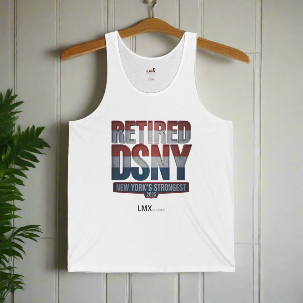 Retired DSNY 2025 Tank Top  New Yorks Strongest Red White & Blue Edition LMX Designs