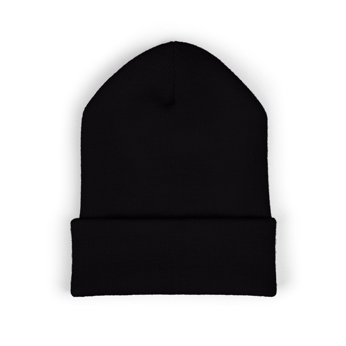 LMX Studio Puff Print Beanie Built Different Embossed Logo Premium Black and Dark Grey Knit Winter Hat