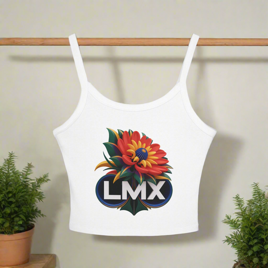 LMX Women’s Spaghetti Strap Tank Top with 3D Floral Design