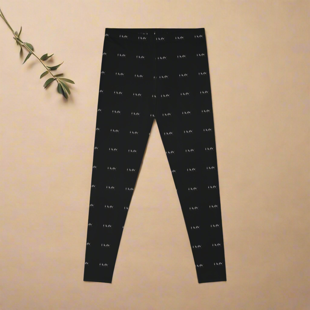 LMX All-Over Print Black Leggings – Elegance in Motion
