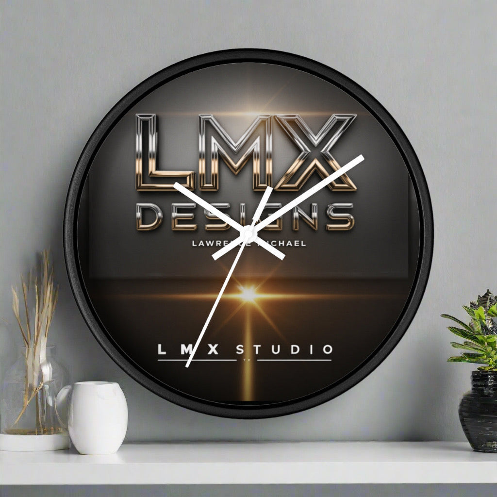 LMX Studio Signature Wall Clock – Premium Silent Quartz Designer Clock | Modern Luxury Home & Office Décor by Lawrence Michael (Black or White Frame)