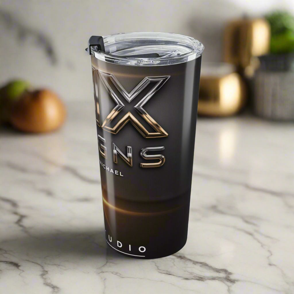 LMX Studio 20oz Premium Stainless Steel Tumbler – Black & Gold Signature Edition | Double-Wall Insulated Travel Cup