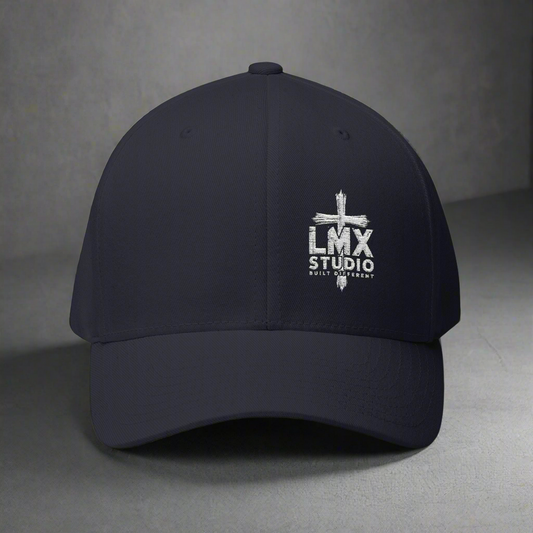 LMX Studio Cross Hat – Premium Embroidered Streetwear Cap | Built Different | Unisex Adjustable Dad Hat (Black, Dark Grey, Royal Blue, Dark Navy)