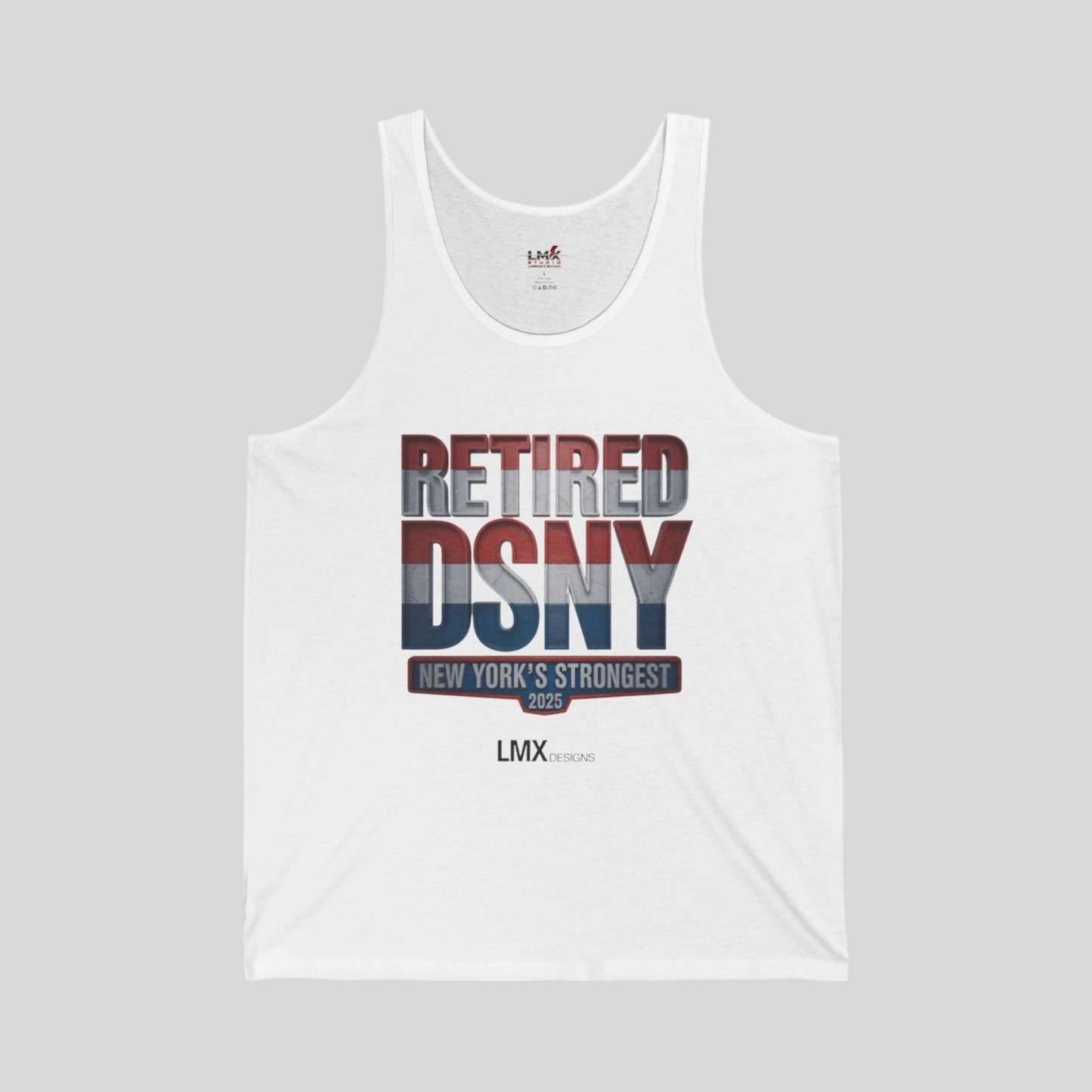 Retired DSNY 2025 Tank Top  New Yorks Strongest Red White & Blue Edition LMX Designs