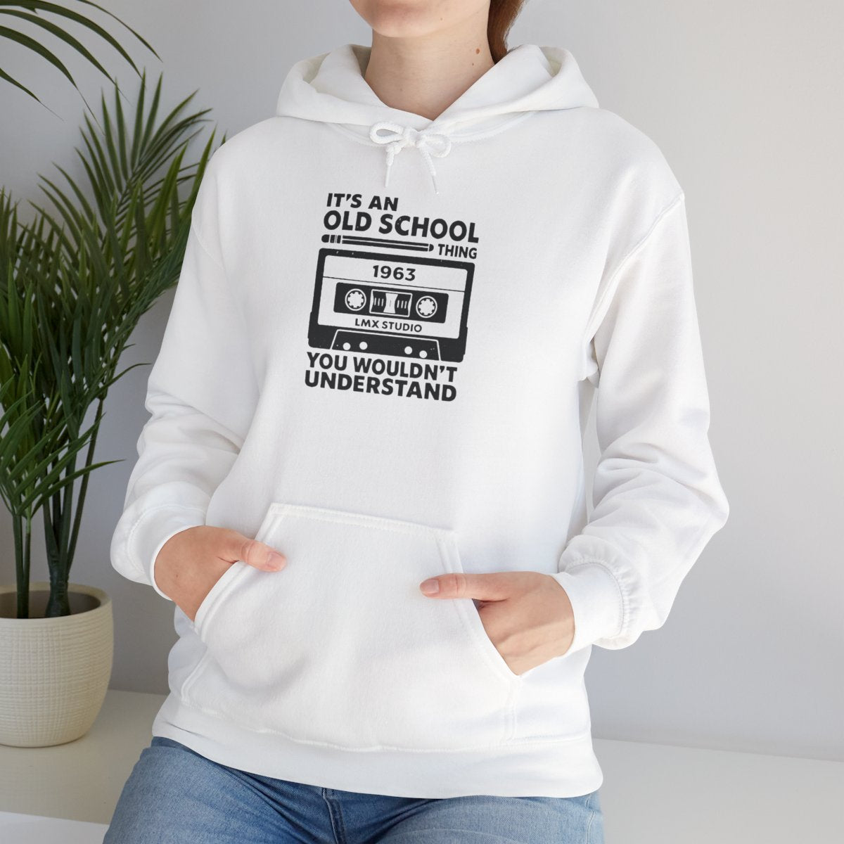 Old School Thing 1963 Cassette Hoodie by LMX Studio Retro Streetwear Pullover