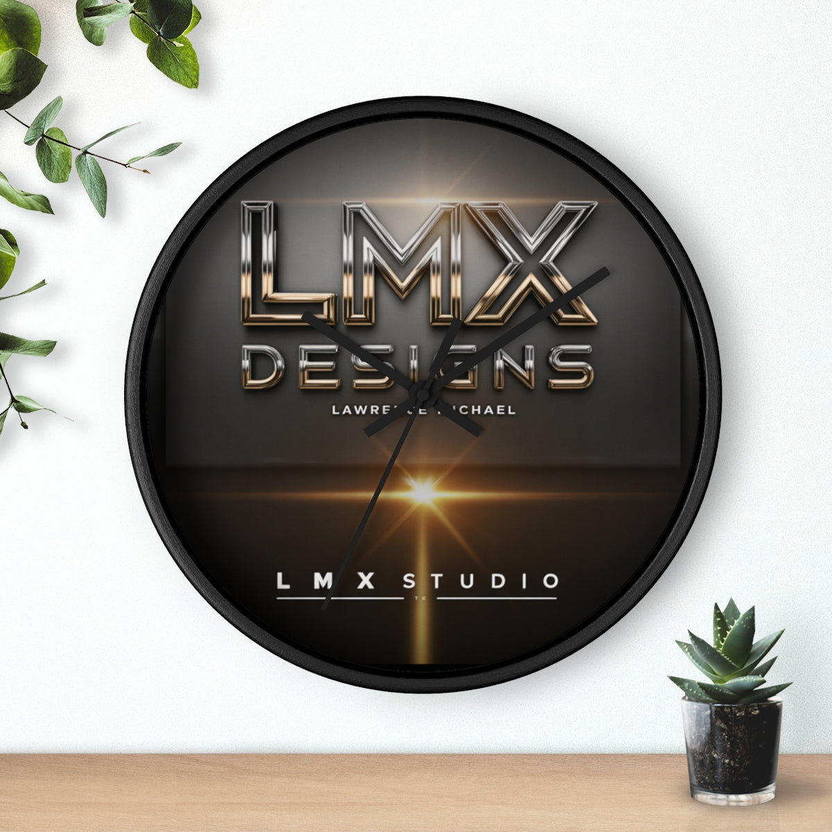 LMX Studio Signature Wall Clock – Premium Silent Quartz Designer Clock | Modern Luxury Home & Office Décor by Lawrence Michael (Black or White Frame)