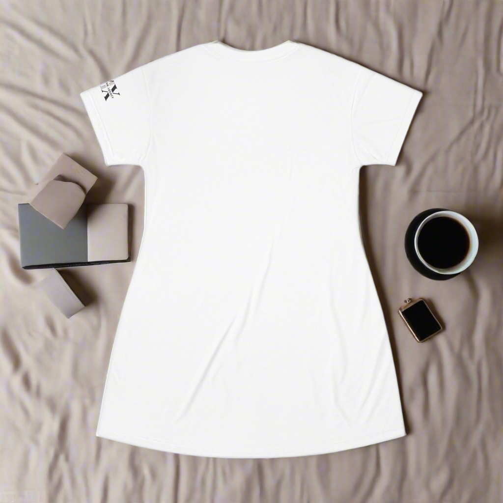 Oversized T-Shirt Dress - Mom, You're My Superhero Graphic -