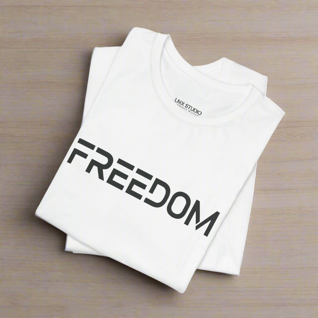 FREEDOM T-Shirt – Patriotic Red, White, Blue & Vintage White Collection | Premium Unisex Tee by LMX Studio