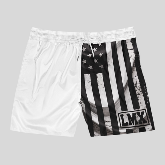 Men’s Mid-Length Swim Shorts (AOP) – American Distress Edition