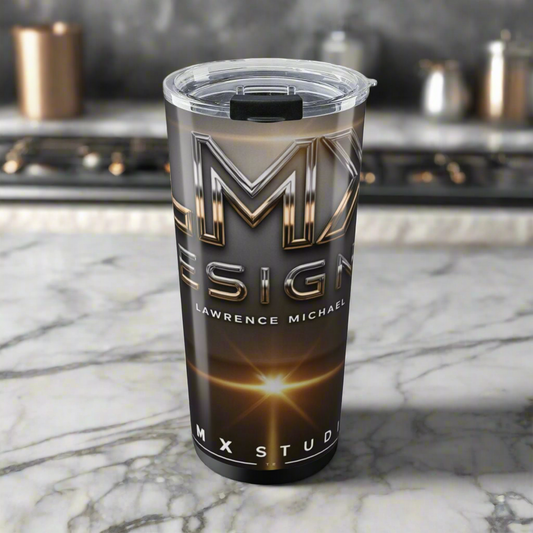 LMX Studio 20oz Premium Stainless Steel Tumbler – Black & Gold Signature Edition | Double-Wall Insulated Travel Cup