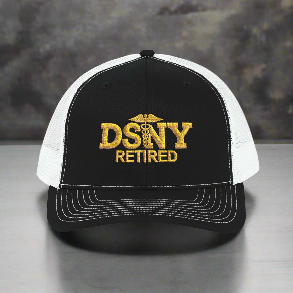 LMX “DSNY Retired” Snapback Trucker Cap – Embroidered Hat for New York City Sanitation Veterans | New York’s Strongest Apparel