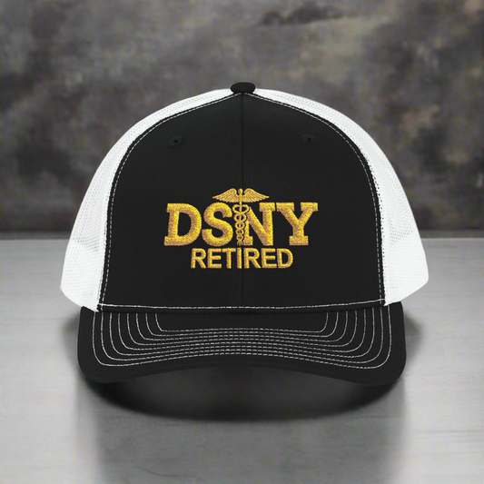 LMX “DSNY Retired” Snapback Trucker Cap – Embroidered Hat for New York City Sanitation Veterans | New York’s Strongest Apparel