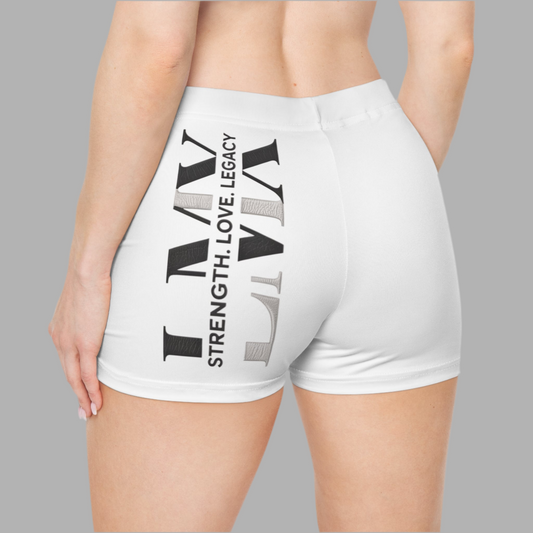 LMX Designs Women’s Spandex Shorts – Love, Strength, Legacy Edition