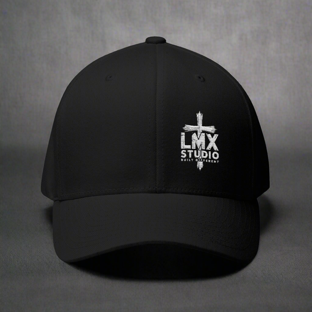 LMX Studio Cross Hat – Premium Embroidered Streetwear Cap | Built Different | Unisex Adjustable Dad Hat (Black, Dark Grey, Royal Blue, Dark Navy)