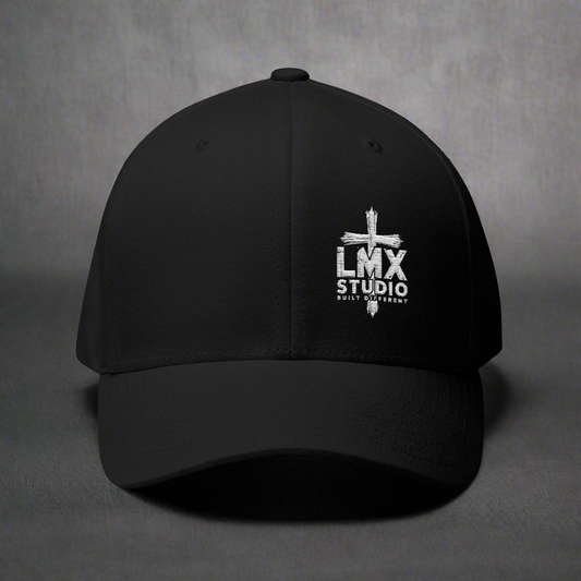 LMX Studio Cross Hat – Premium Embroidered Streetwear Cap | Built Different | Unisex Adjustable Dad Hat (Black, Dark Grey, Royal Blue, Dark Navy)