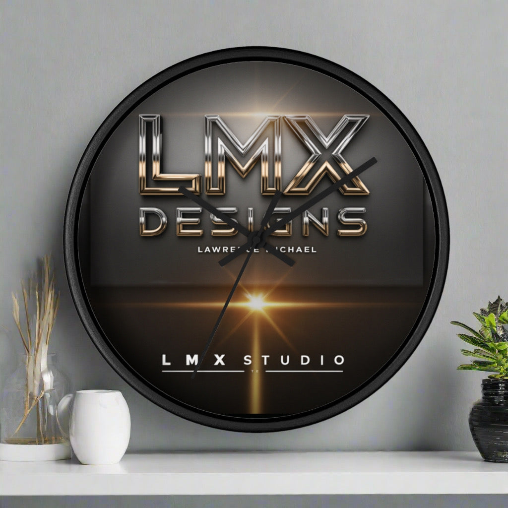 LMX Studio Signature Wall Clock – Premium Silent Quartz Designer Clock | Modern Luxury Home & Office Décor by Lawrence Michael (Black or White Frame)