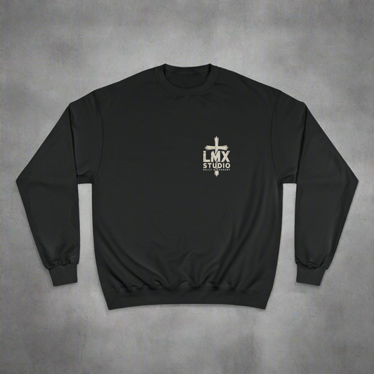LMX Studio “Built Different” Champion Crewneck Premium Men’s Streetwear Sweatshirt Black,Charcoal Heather and Navy