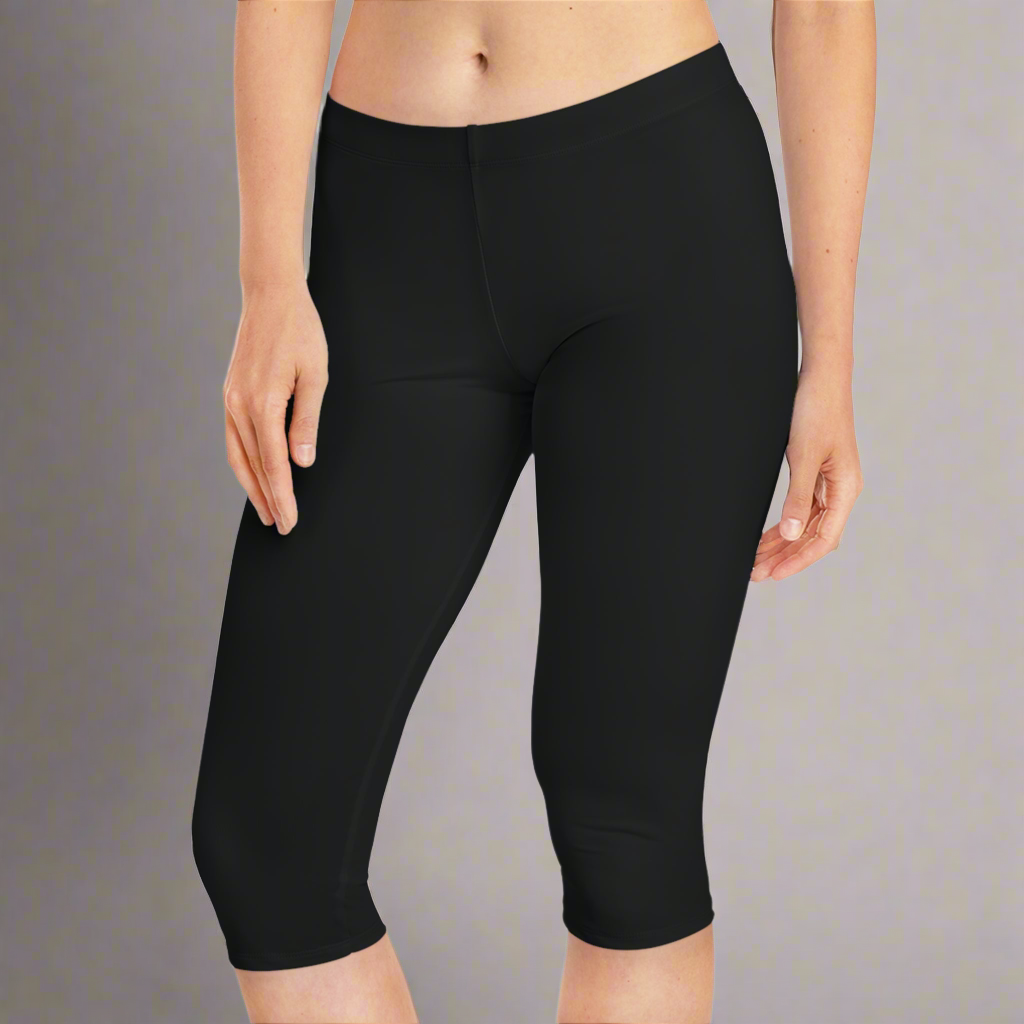 Patriotic Women’s Capri Leggings – “Made in America” 1776 Star Logo | Athletic USA Pride Workout Pants