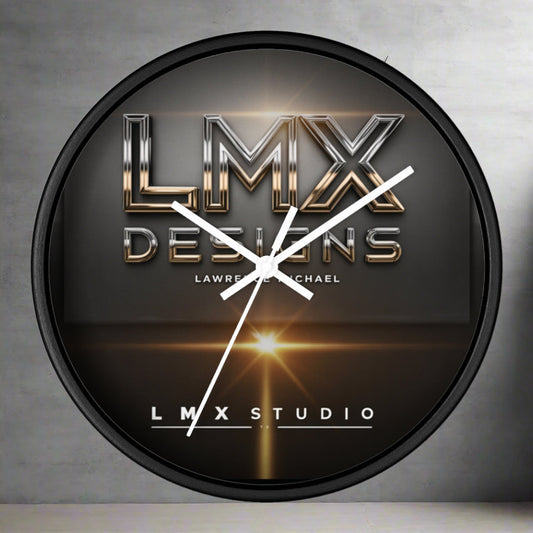 LMX Studio Signature Wall Clock – Premium Silent Quartz Designer Clock | Modern Luxury Home & Office Décor by Lawrence Michael (Black or White Frame)