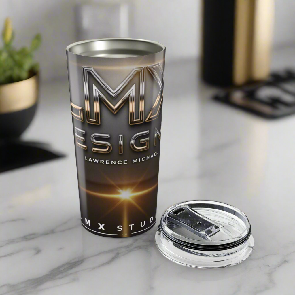 LMX Studio 20oz Premium Stainless Steel Tumbler – Black & Gold Signature Edition | Double-Wall Insulated Travel Cup