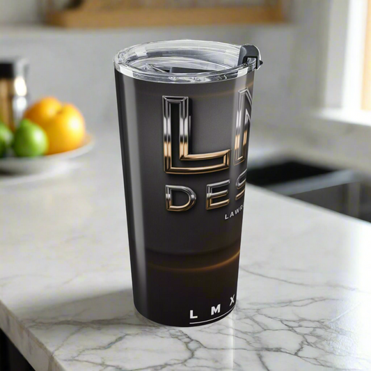 LMX Studio 20oz Premium Stainless Steel Tumbler – Black & Gold Signature Edition | Double-Wall Insulated Travel Cup