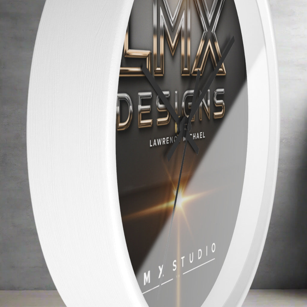 LMX Studio Signature Wall Clock – Premium Silent Quartz Designer Clock | Modern Luxury Home & Office Décor by Lawrence Michael (Black or White Frame)